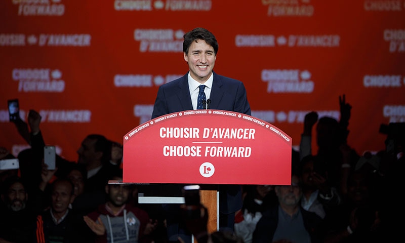 Canada’s Trudeau wins second term but falls short of a majority