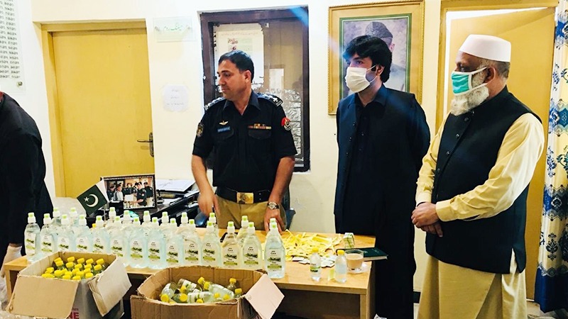 600 fake sanitiser bottles seized at Peshawar plaza