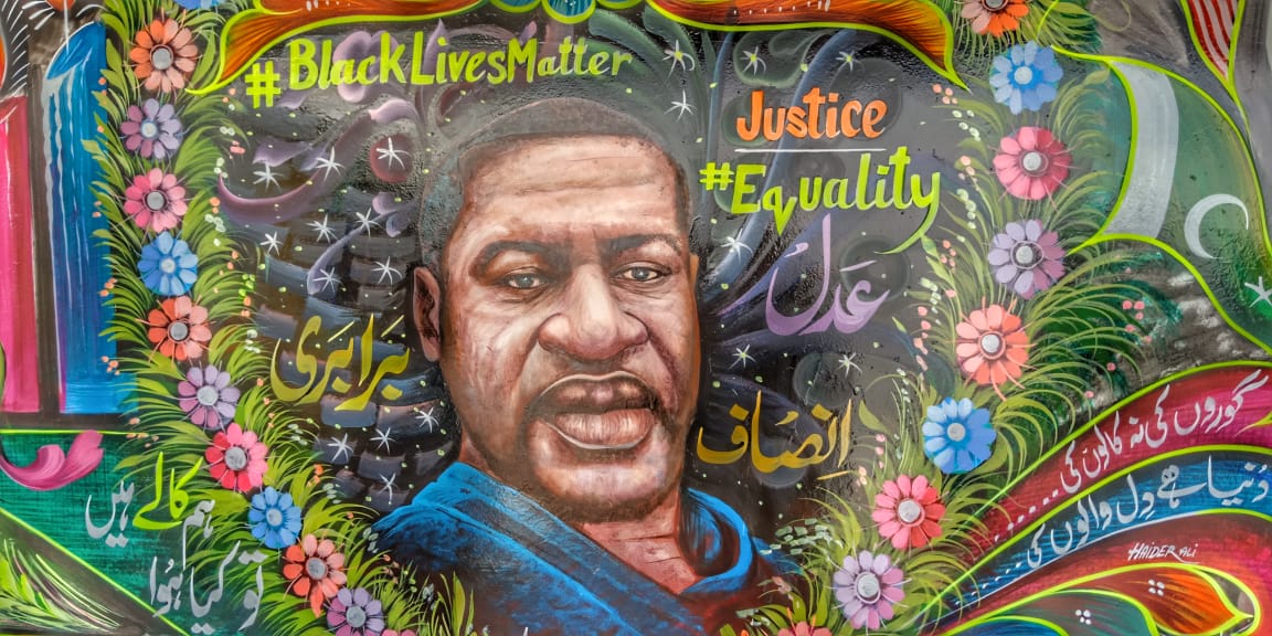 Pakistani truck artist raises voice against racism with a George Floyd mural