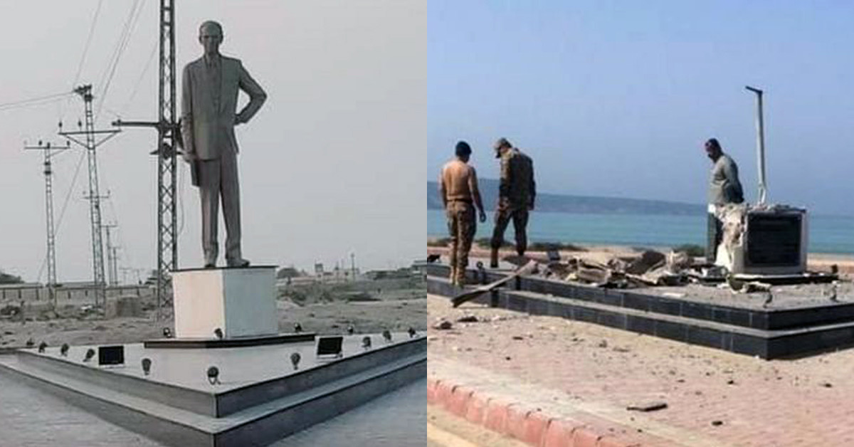 Militants blow up statue of Quaid e Azam installed on Gwadar’s marine drive