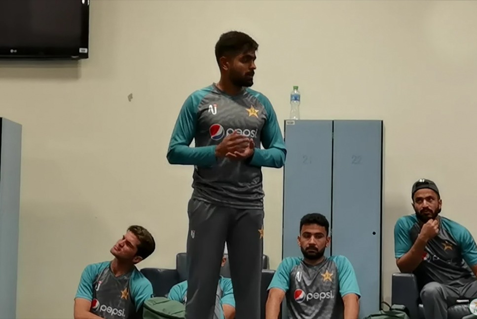 Babar Azam consoles teammates in dressing room speech following T20 World Cup semi-final loss