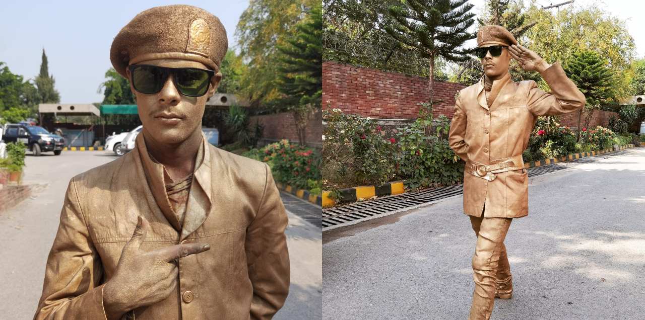 Golden man of Islamabad gets official go-ahead to perform on the streets