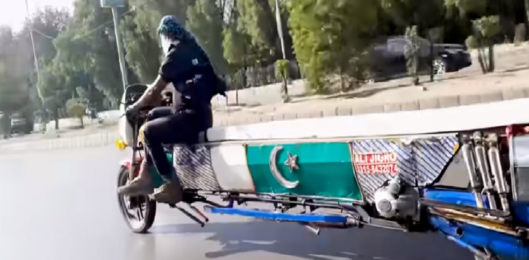 Pakistani cop makes 16-foot long motorbike, proclaiming it to be the longest in Asia