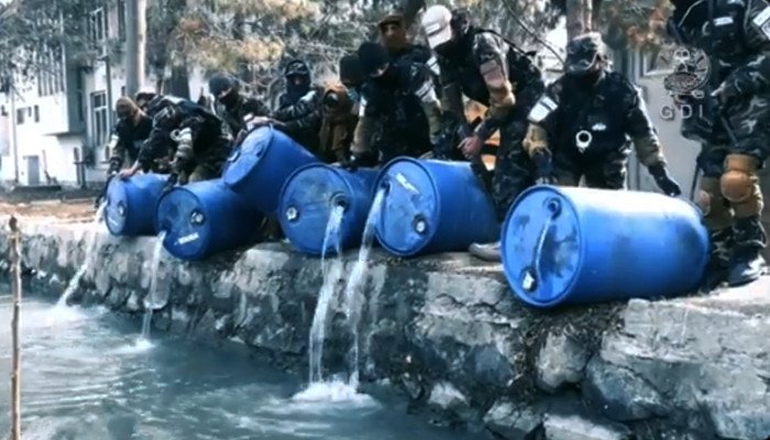 Afghan intelligence agents pour 3000 liters of Alchohol into Kabul canal