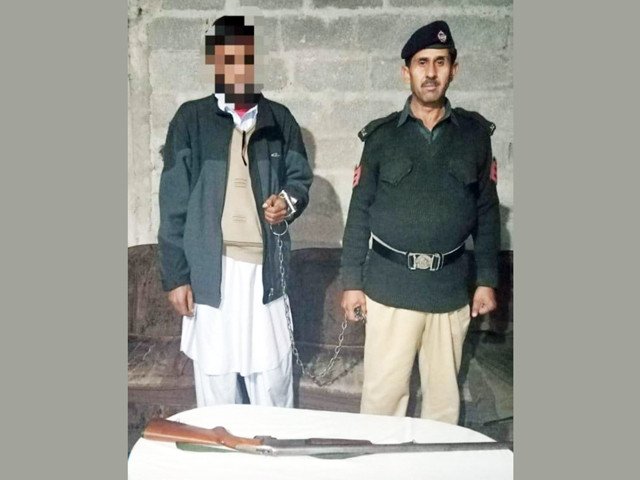 AJK police arrested an alleged poacher for shooting a leopard near the river Neelum