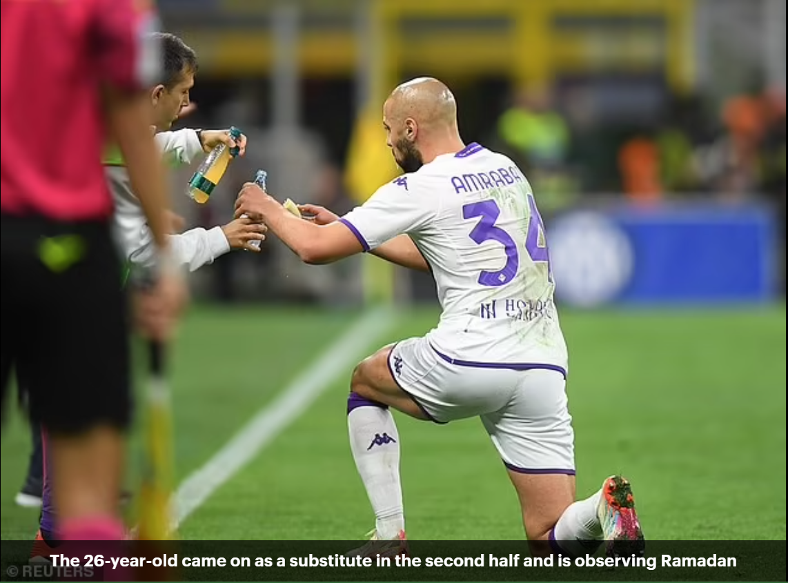 Italian footballer ‘fakes an injury’ to allow his Muslim team-mate to break his Ramadan fast 